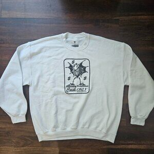 Yok & Sheryo Cash Only white sweatshirt - size XL NWOT